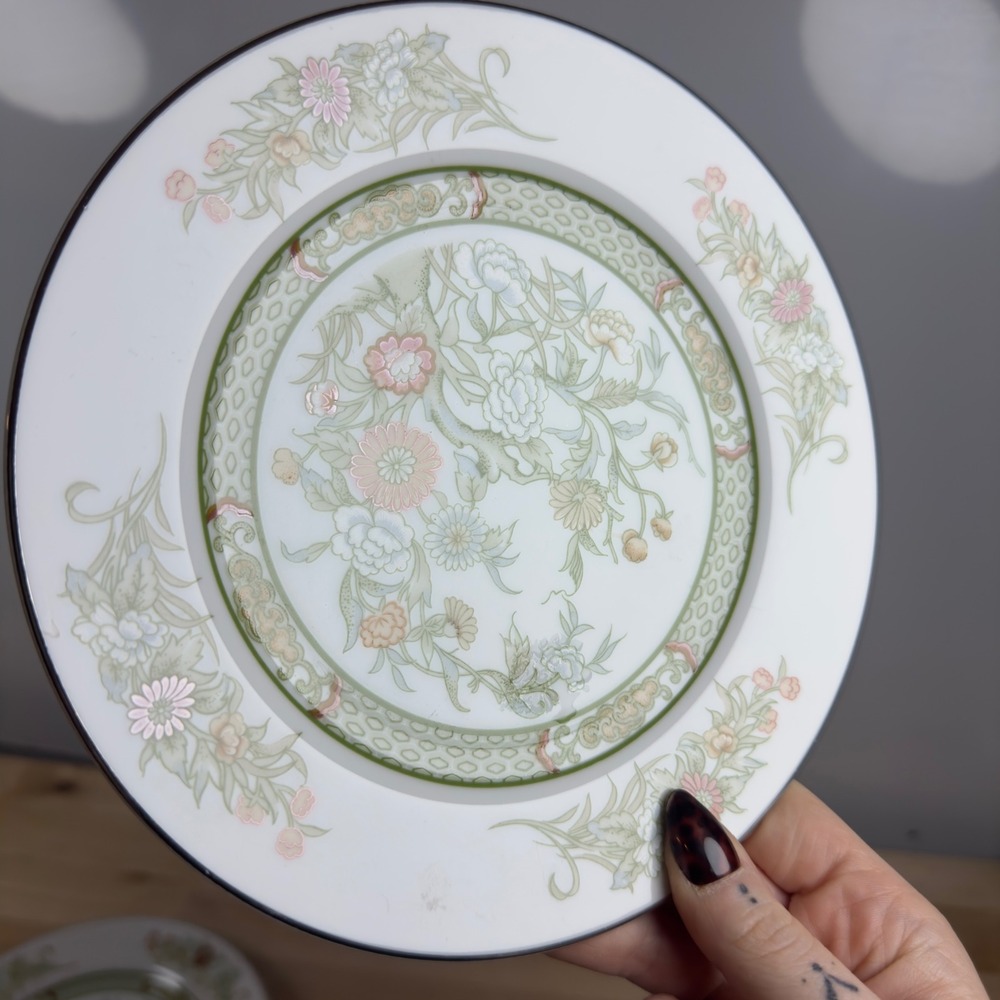 Mikasa Kabuki J8211 Fine China Salad Plates Set of 6 Floral Green Japan 7.75 in - Picture 5 of 7